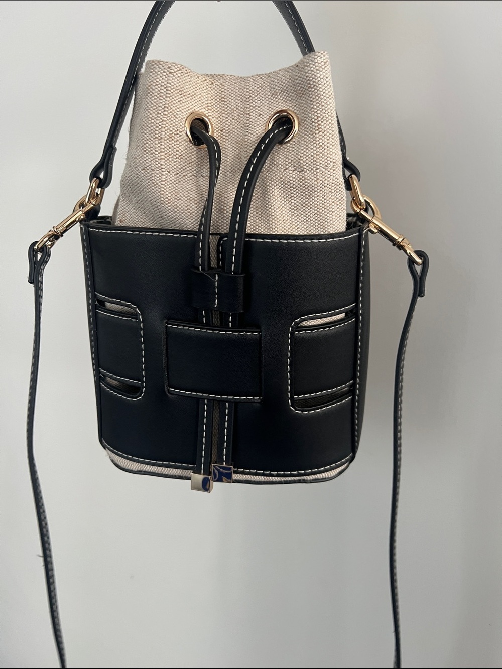 H&M Bucket top handle and  Crossbody Bag -black